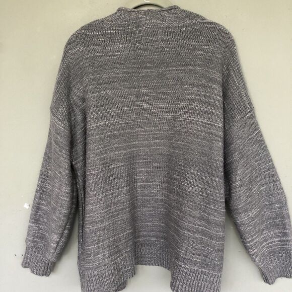 Urban Outfitter Open Front Cardigan Sweater Women M Grey Roll Neck Pocket Chunky - Picture 9 of 12